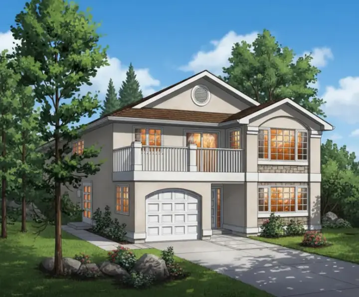 Southwest house plans 40-165 - front exterior, 1,116 sq ft, 3 bed, 2 bath house plans | Monster House Plans