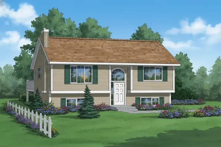 Traditional house plans 40-171 - front exterior, 1,140 sq ft, 3 bed, 2 bath house plans | Monster House Plans
