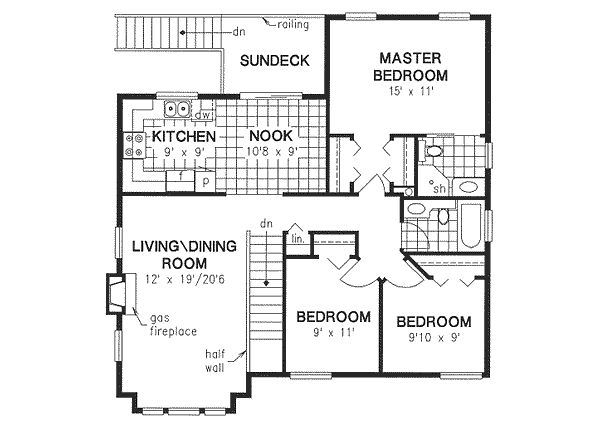 Upper/Second Floor Plan: 40-175