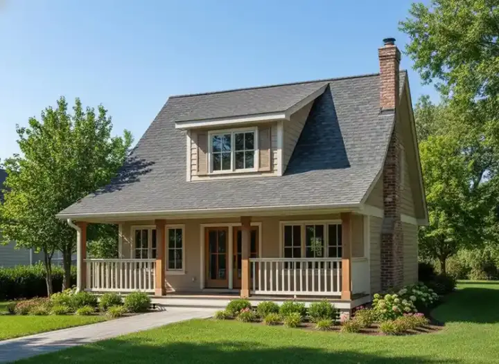 Bungalow house plans 40-177 - front exterior, 1,152 sq ft, 3 bed, 2 bath house plans | Monster House Plans