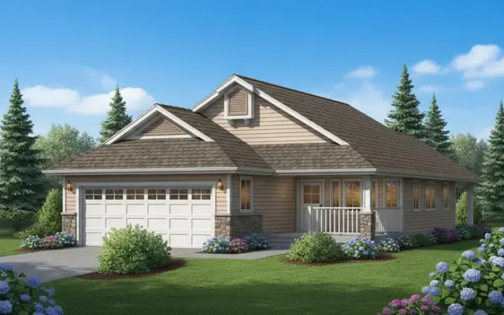 Traditional house plans 40-178 - front exterior, 1,159 sq ft, 2 bed, 2 bath house plans | Monster House Plans
