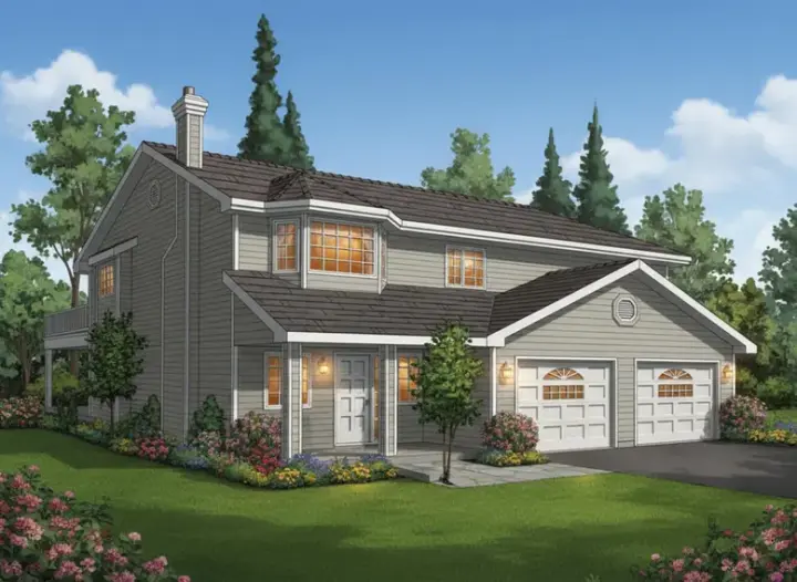 Traditional house plans 40-193 - front exterior, 1,198 sq ft, 3 bed, 2 bath house plans | Monster House Plans