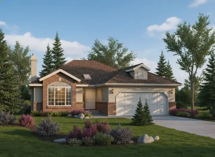 Traditional house plans 40-194 - front exterior, 1,206 sq ft, 3 bed, 2 bath house plans | Monster House Plans