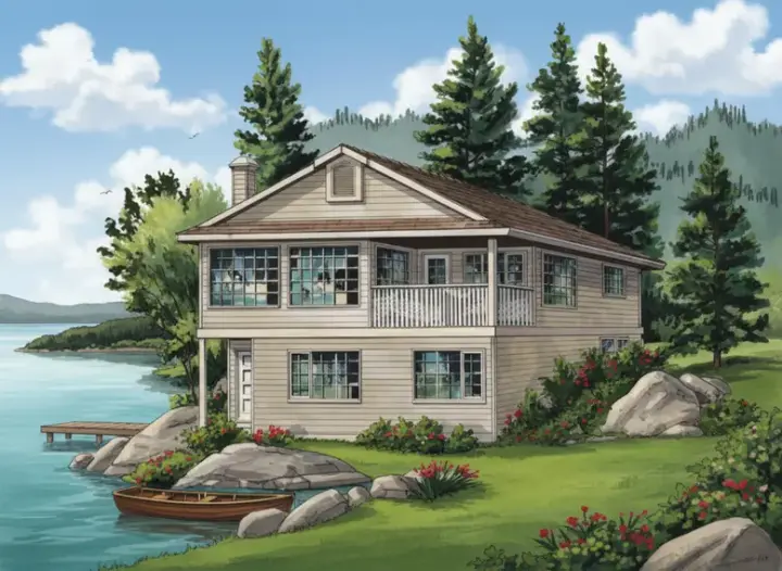 Traditional house plans 40-196 - front exterior, 1,210 sq ft, 3 bed, 1 bath house plans | Monster House Plans