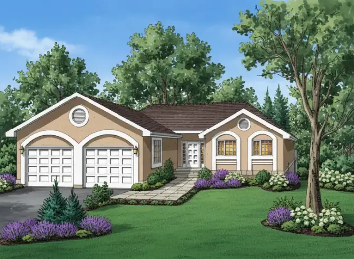 Southwest house plans 40-201 - front exterior, 1,229 sq ft, 2 bed, 2 bath house plans | Monster House Plans