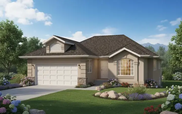 Southwest house plans 40-202 - front exterior, 1,231 sq ft, 2 bed, 2 bath house plans | Monster House Plans