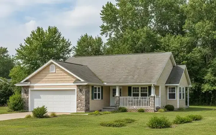 Country house plans 40-207 - front exterior, 1,236 sq ft, 3 bed, 2 bath house plans | Monster House Plans