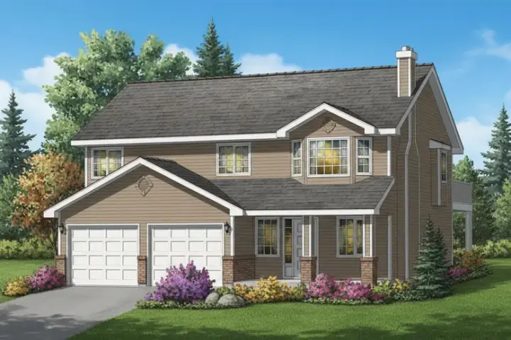 Traditional house plans 40-210 - front exterior, 1,238 sq ft, 3 bed, 2 bath house plans | Monster House Plans