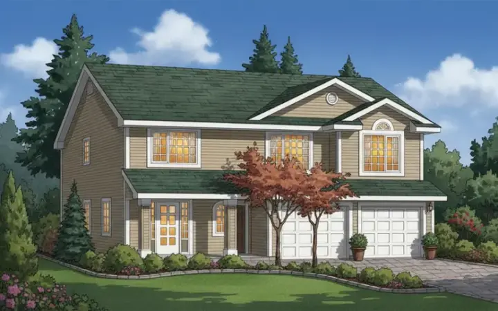 Traditional house plans 40-214 - front exterior, 1,257 sq ft, 3 bed, 2 bath house plans | Monster House Plans