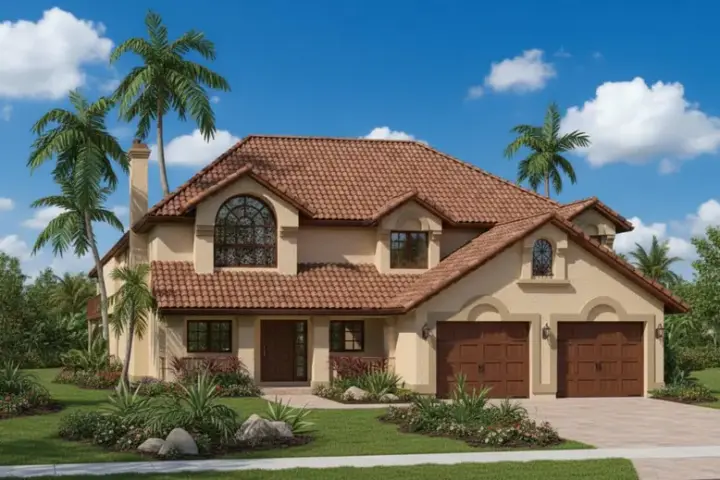 Southwest house plans 40-217 - front exterior, 1,264 sq ft, 3 bed, 2 bath house plans | Monster House Plans