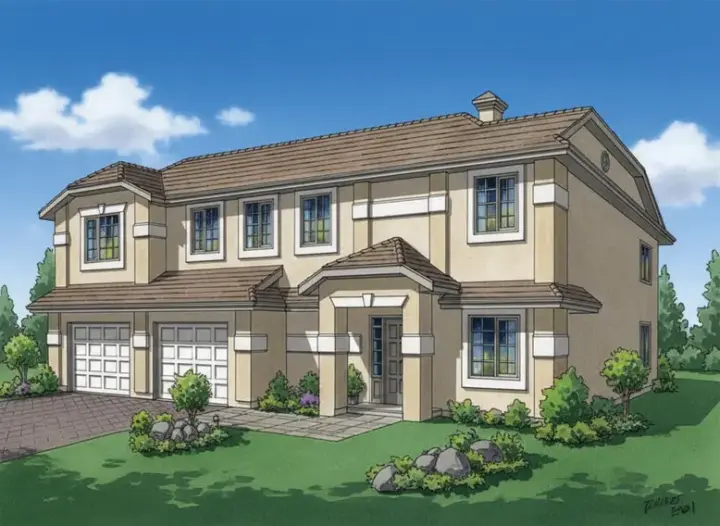Mediterranean house plans 40-219 - front exterior, 1,270 sq ft, 2 bed, 2 bath house plans | Monster House Plans