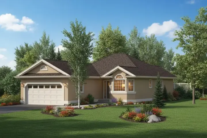 Traditional house plans 40-224 - front exterior, 1,284 sq ft, 2 bed, 2 bath house plans | Monster House Plans