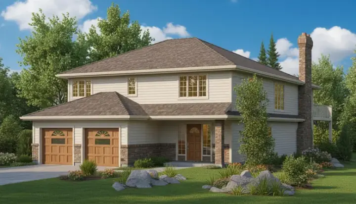 Traditional house plans 40-226 - front exterior, 1,285 sq ft, 2 bed, 2 bath house plans | Monster House Plans