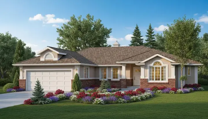 Traditional house plans 40-229 - front exterior, 1,293 sq ft, 2 bed, 2 bath house plans | Monster House Plans