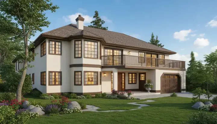 Traditional house plans 40-231 - front exterior, 1,299 sq ft, 2 bed, 2 bath house plans | Monster House Plans