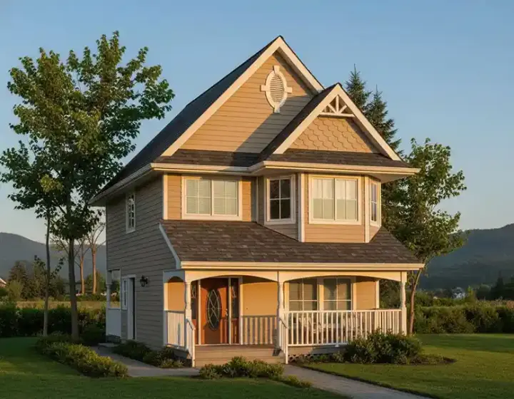 Country house plans 40-262 - front exterior, 1,384 sq ft, 3 bed, 2 bath house plans | Monster House Plans