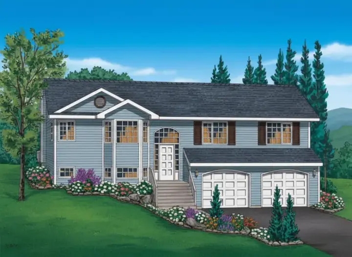 Traditional house plans 40-265 - front exterior, 1,387 sq ft, 3 bed, 2 bath house plans | Monster House Plans