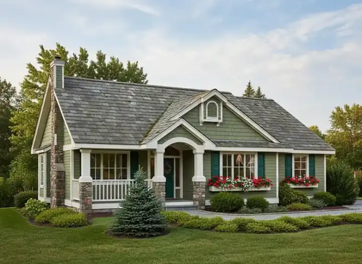 Craftsman house plans 40-272 - front exterior, 1,394 sq ft, 3 bed, 2 bath house plans | Monster House Plans