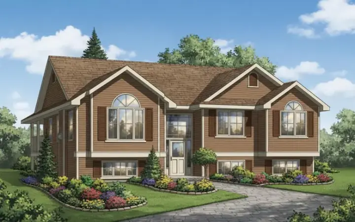 Traditional house plans 40-283 - front exterior, 1,418 sq ft, 3 bed, 2 bath house plans | Monster House Plans