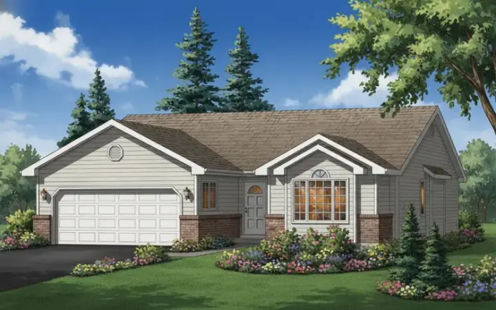 Traditional house plans 40-289 - front exterior, 1,438 sq ft, 3 bed, 2 bath house plans | Monster House Plans