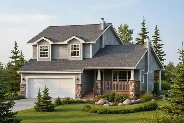 Country house plans 40-292 - front exterior, 1,447 sq ft, 3 bed, 2 bath house plans | Monster House Plans