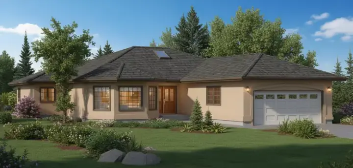 Traditional house plans 40-295 - front exterior, 1,450 sq ft, 2 bed, 2 bath house plans | Monster House Plans