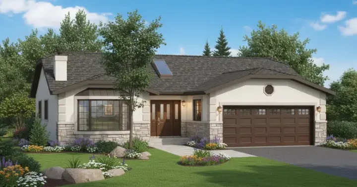 Traditional house plans 40-297 - front exterior, 1,458 sq ft, 2 bed, 2 bath house plans | Monster House Plans