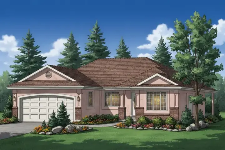 Traditional house plans 40-298 - front exterior, 1,461 sq ft, 3 bed, 2 bath house plans | Monster House Plans