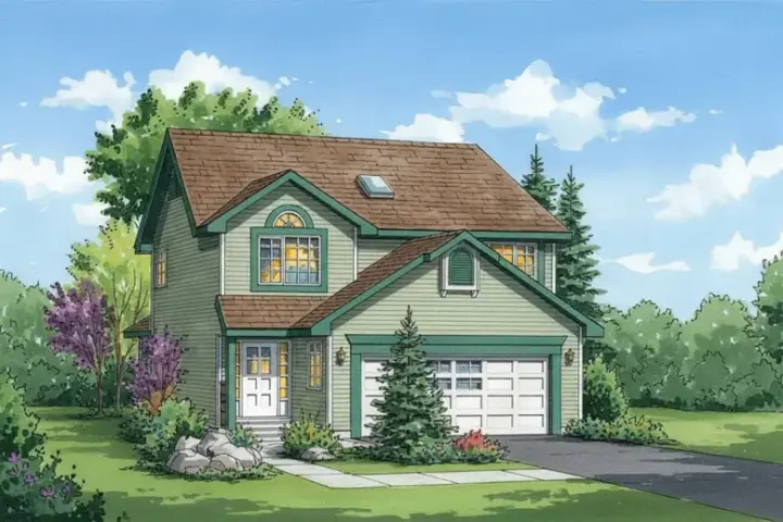 Traditional house plans 40-301 - front exterior, 1,466 sq ft, 3 bed, 2 bath house plans | Monster House Plans