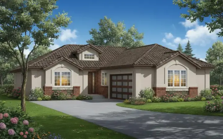 Traditional house plans 40-313 - front exterior, 1,492 sq ft, 3 bed, 2 bath house plans | Monster House Plans