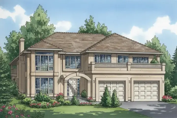 Southwest house plans 40-327 - front exterior, 1,539 sq ft, 2 bed, 2 bath house plans | Monster House Plans