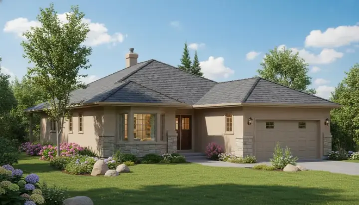 Traditional house plans 40-328 - front exterior, 1,540 sq ft, 2 bed, 2 bath house plans | Monster House Plans