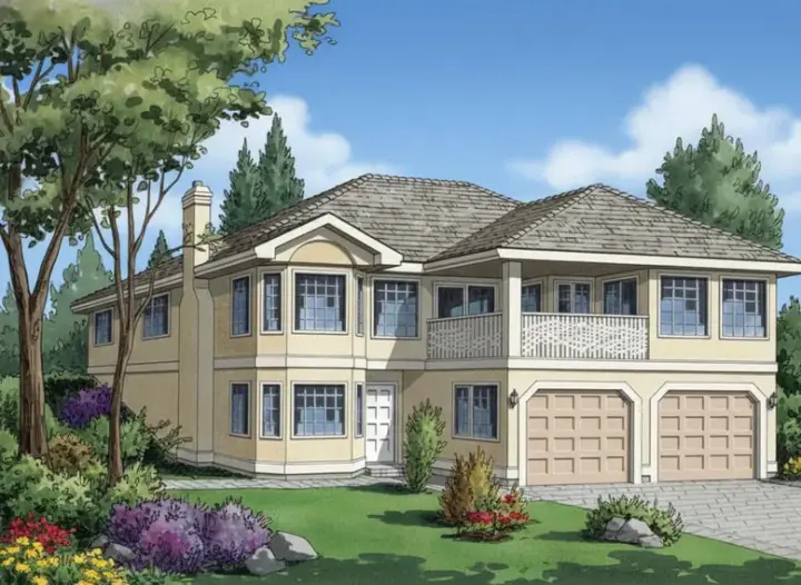 Traditional house plans 40-329 - front exterior, 1,540 sq ft, 3 bed, 2 bath house plans | Monster House Plans