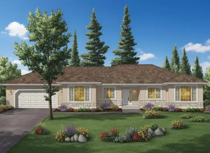 Traditional house plans 40-334 - front exterior, 1,554 sq ft, 2 bed, 2 bath house plans | Monster House Plans