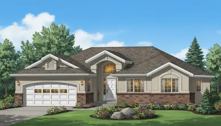 Traditional house plans 40-335 - front exterior, 1,557 sq ft, 3 bed, 2 bath house plans | Monster House Plans