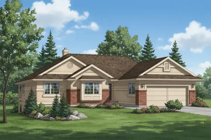 Traditional house plans 40-336 - front exterior, 1,557 sq ft, 2 bed, 2 bath house plans | Monster House Plans