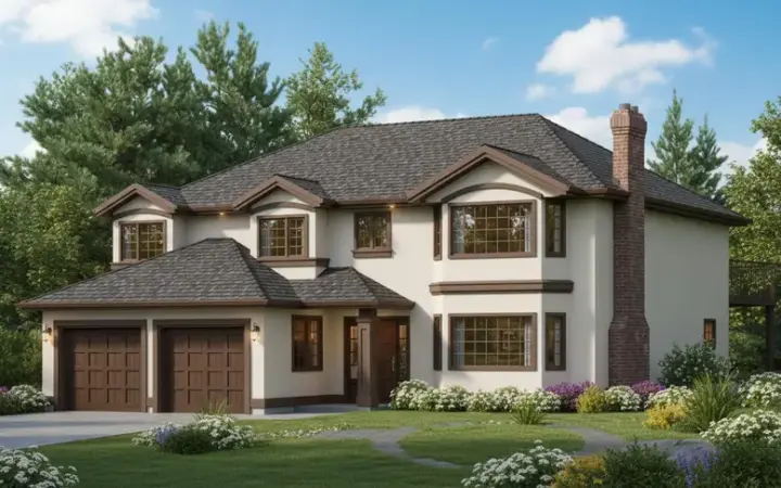 Traditional house plans 40-338 - front exterior, 1,560 sq ft, 3 bed, 2 bath house plans | Monster House Plans
