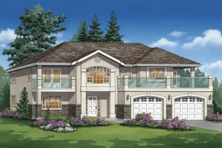 Southwest house plans 40-344 - front exterior, 1,573 sq ft, 3 bed, 2 bath house plans | Monster House Plans