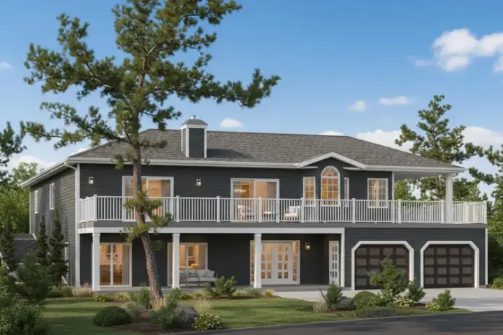 Traditional house plans 40-355 - front exterior, 2,788 sq ft, 2 bed, 2 bath house plans | Monster House Plans