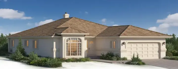 Southwest house plans 40-356 - front exterior, 1,590 sq ft, 2 bed, 2 bath house plans | Monster House Plans