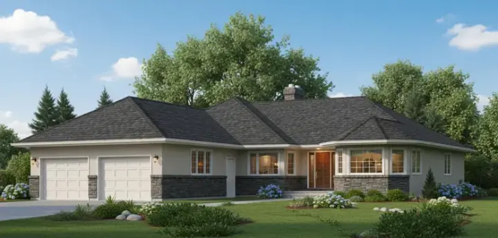 Traditional house plans 40-364 - front exterior, 1,625 sq ft, 3 bed, 2 bath house plans | Monster House Plans