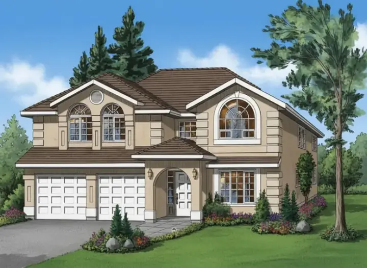 Southwest house plans 40-365 - front exterior, 1,632 sq ft, 3 bed, 2 bath house plans | Monster House Plans