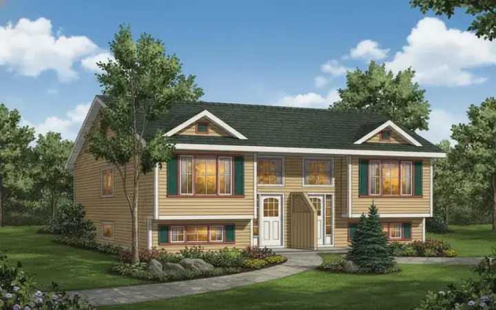 Traditional house plans 40-369 - front exterior, 1,638 sq ft, 4 bed, 2 bath house plans | Monster House Plans