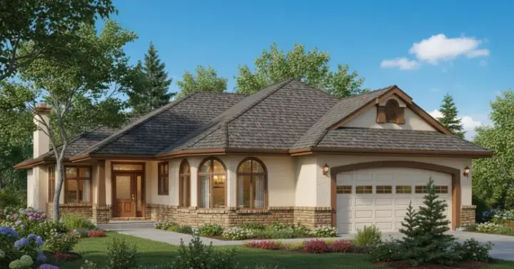 Traditional house plans 40-373 - front exterior, 1,650 sq ft, 3 bed, 2 bath house plans | Monster House Plans