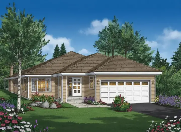 Traditional house plans 40-379 - front exterior, 1,658 sq ft, 3 bed, 2 bath house plans | Monster House Plans