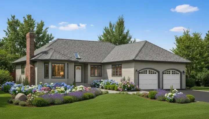 Traditional house plans 40-381 - front exterior, 1,668 sq ft, 3 bed, 2 bath house plans | Monster House Plans