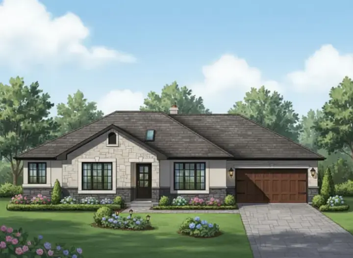 Traditional house plans 40-393 - front exterior, 1,706 sq ft, 3 bed, 2 bath house plans | Monster House Plans
