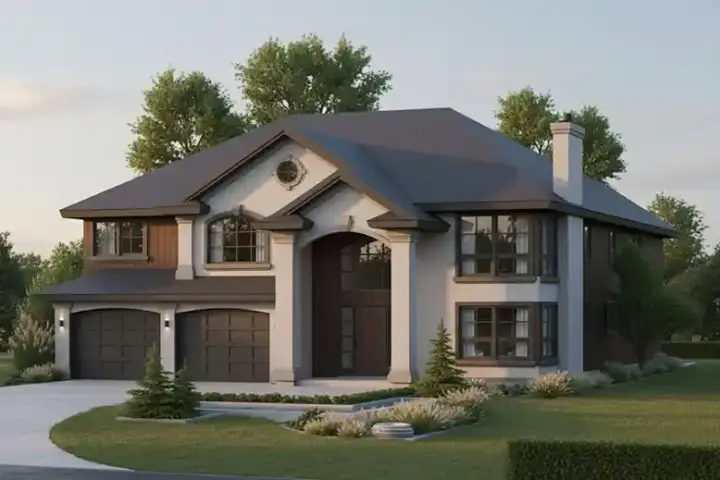 Traditional house plans 40-395 - front exterior, 1,710 sq ft, 4 bed, 2 bath house plans | Monster House Plans