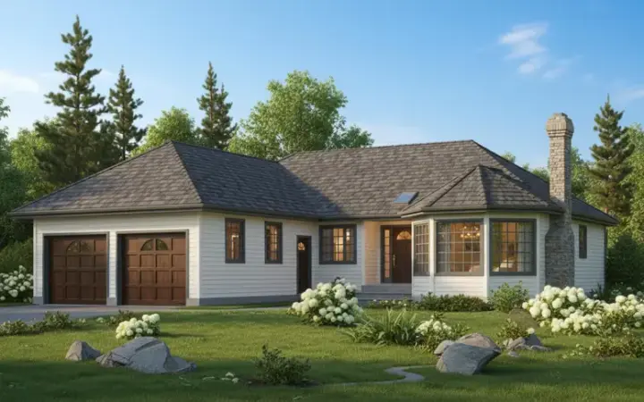 Traditional house plans 40-397 - front exterior, 1,719 sq ft, 3 bed, 2 bath house plans | Monster House Plans