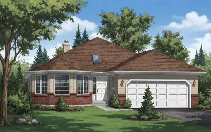 Traditional house plans 40-408 - front exterior, 1,749 sq ft, 3 bed, 2 bath house plans | Monster House Plans